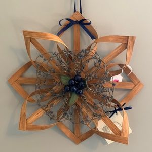 Country Wall Decor / Wreath - Oak and Faded Blue